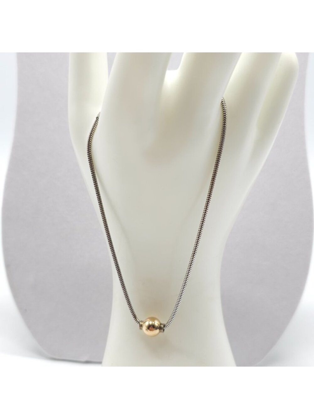Lestage Cape Cod Sterling Silver 14kt Gold Bead Chain Anklet Bracelet 9.5 Inches